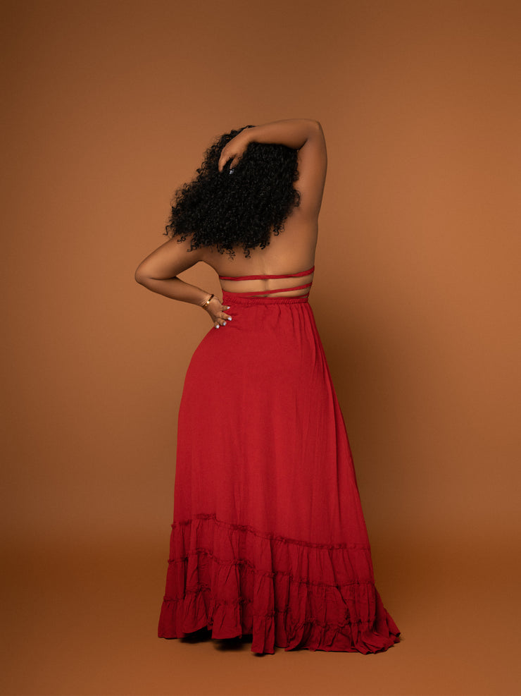 ALWAYS ON TIME RED MAXI DRESS